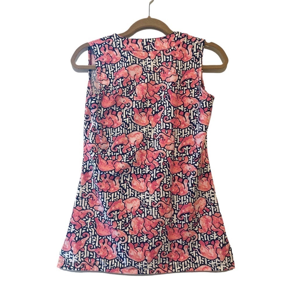 Katherine Way Pink Black and White Elephant Patterned Tunic - XS - Picture 2 of 4